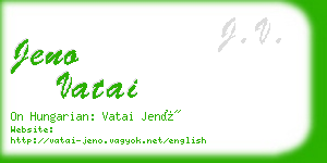 jeno vatai business card